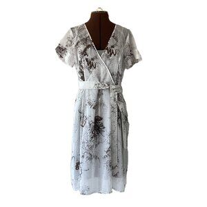 Marc Aurel White Print Floral Dress